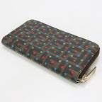 FENDI 8M0024 Long Wallet Zucca x Dot Pattern Zipper Wallet Purse PVC Brown Women