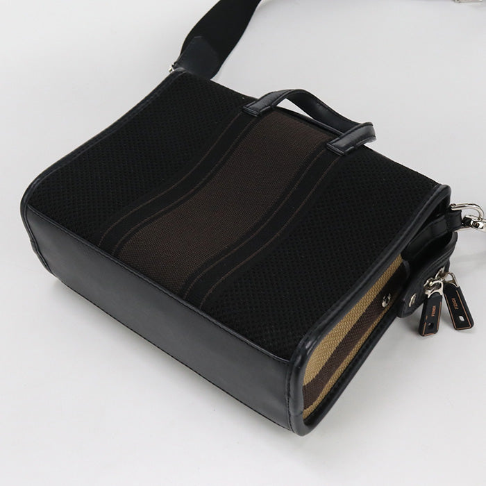 FENDI FE82201 2WAY handbag  canvas  black Women