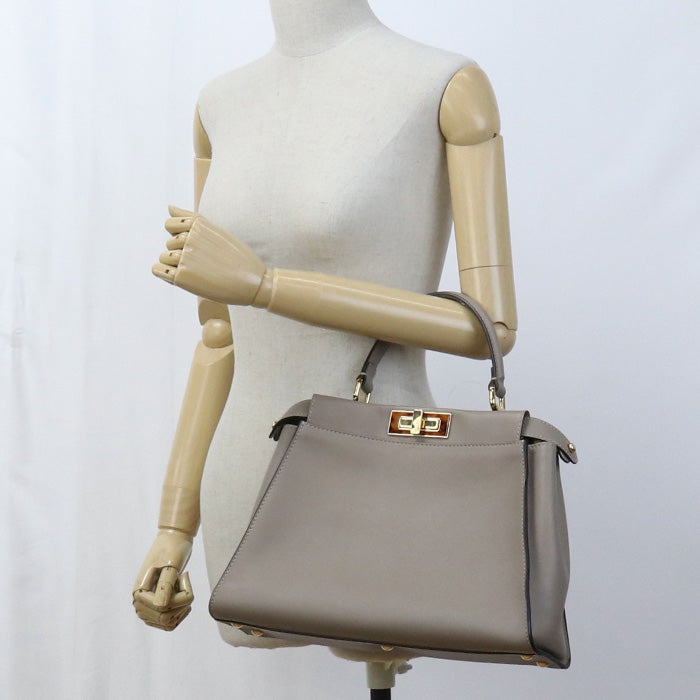 FENDI 8BN290 Handbag Peekaboo Regular Selleria 2WAY handbag leather beige Women