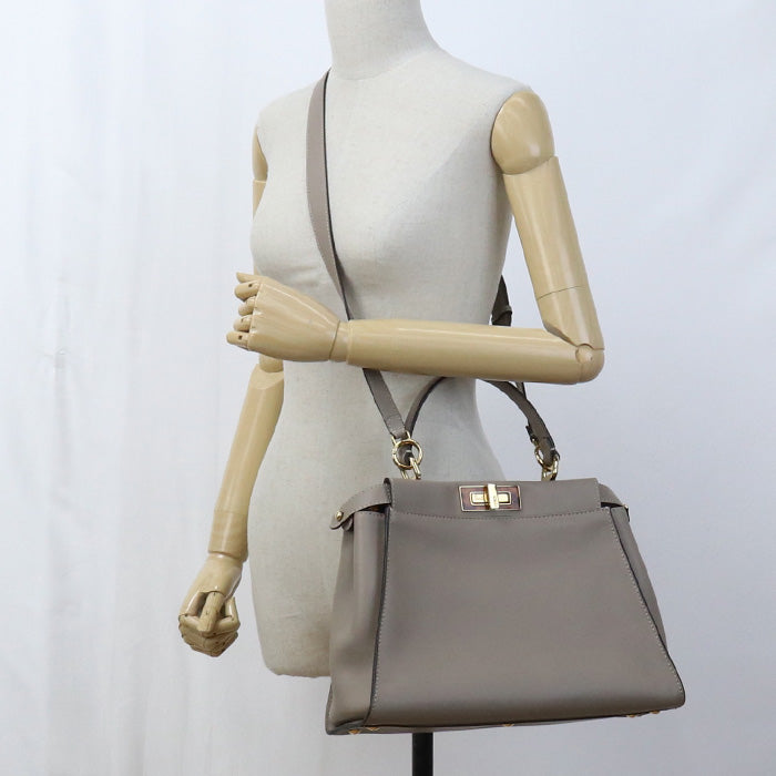 FENDI 8BN290 Handbag Peekaboo Regular Selleria 2WAY handbag leather beige Women