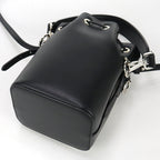 FENDI 8BS010 AC9L Mini Montresor Shoulder hand sling Bag leather black Women