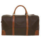 CELINE Macadam Canvas Boston Bag PVC Leather Brown  uy133