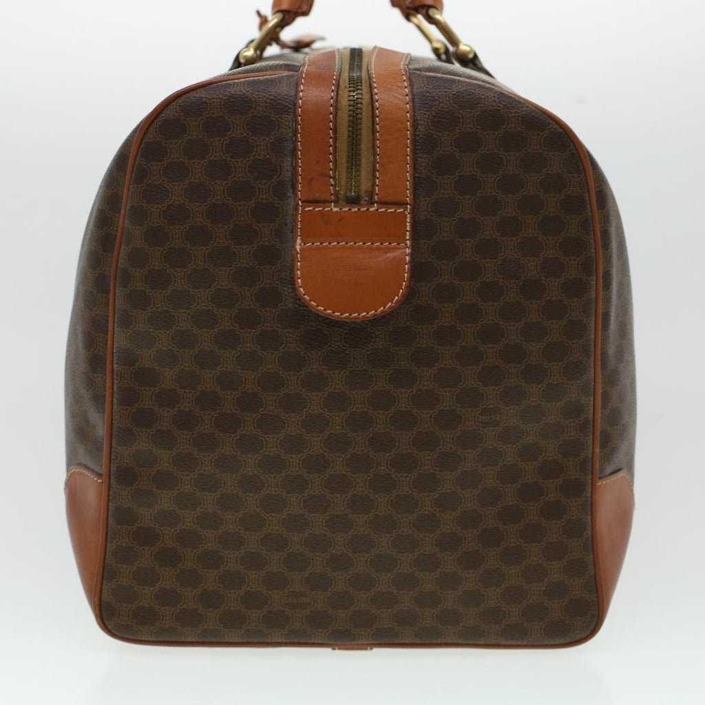 CELINE Macadam Canvas Boston Bag PVC Leather Brown  uy133