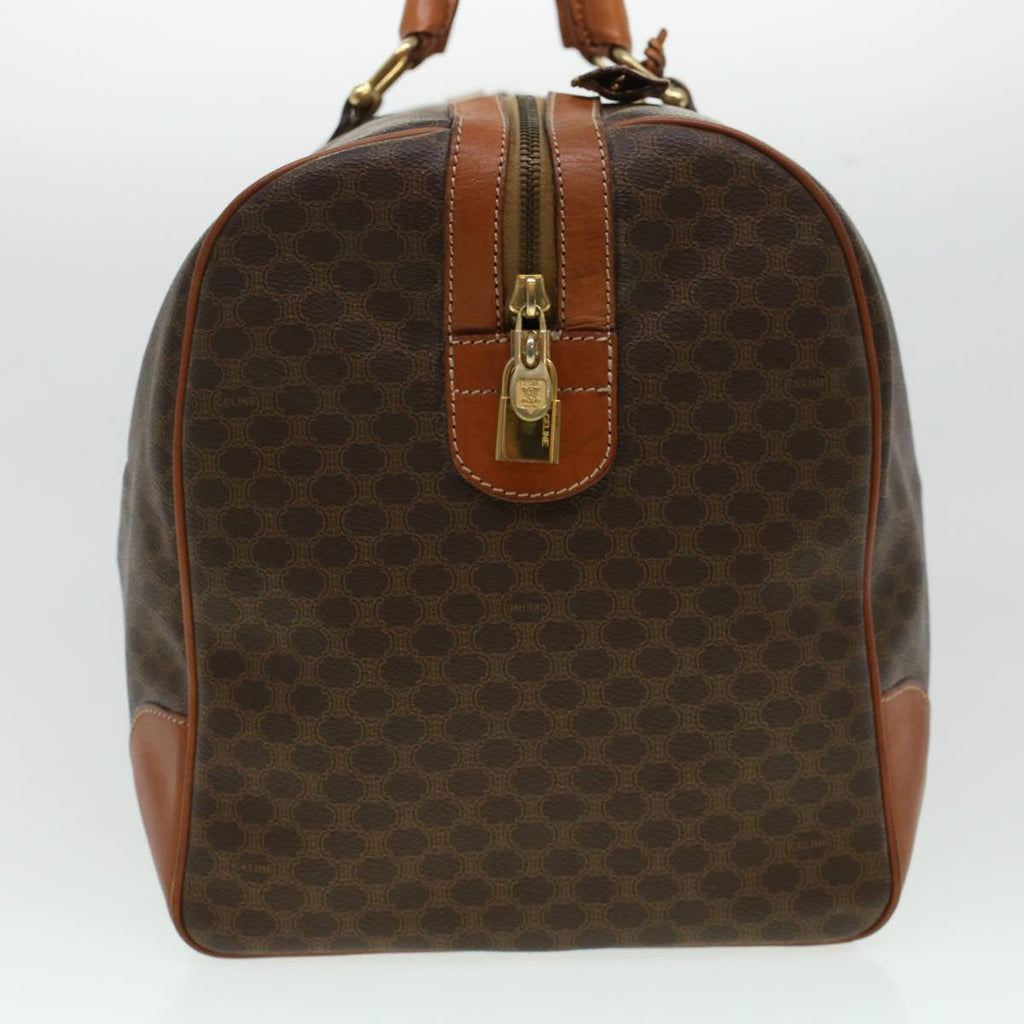 CELINE Macadam Canvas Boston Bag PVC Leather Brown  uy133