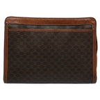 CELINE Macadam Canvas Clutch Bag PVC Leather Brown  uy144