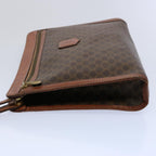 CELINE Macadam Canvas Clutch Bag PVC Leather Brown  uy149