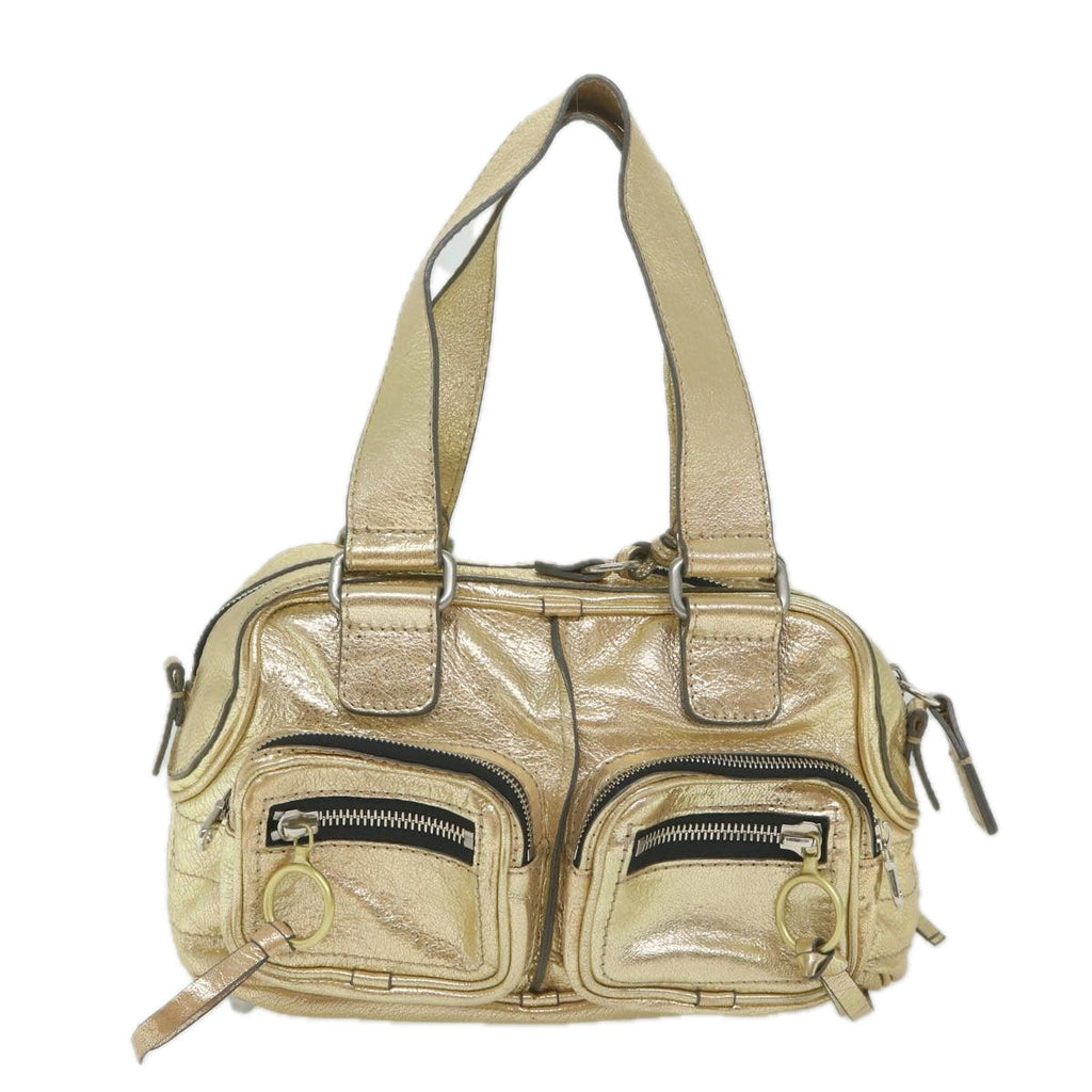 Chloe Shoulder Bag Leather Gold Tone uy155