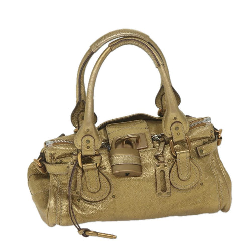 Chloe Paddington Shoulder Bag Leather Gold Tone uy156