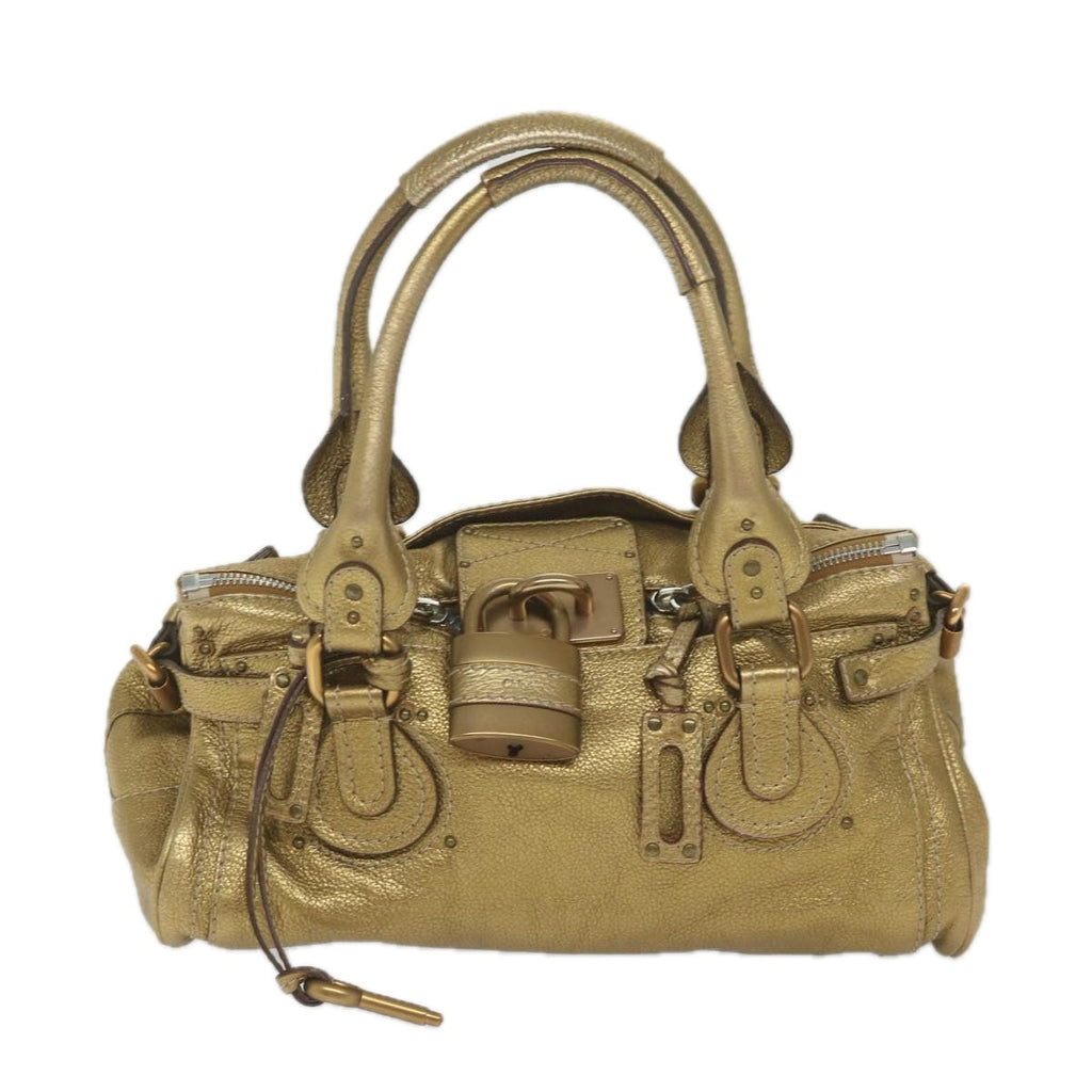 Chloe Paddington Shoulder Bag Leather Gold Tone uy156