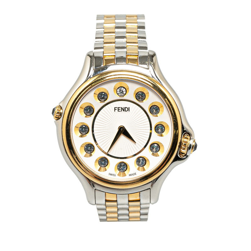 Fendi Crazy Carats 1P Diamond Quartz Watch 10500L Stainless Steel