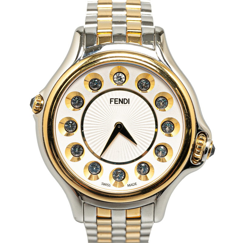 Fendi Crazy Carats 1P Diamond Quartz Watch 10500L Stainless Steel