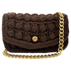 BOTTEGA VENETA Brownie Classic Brown Crochet Flap Bag