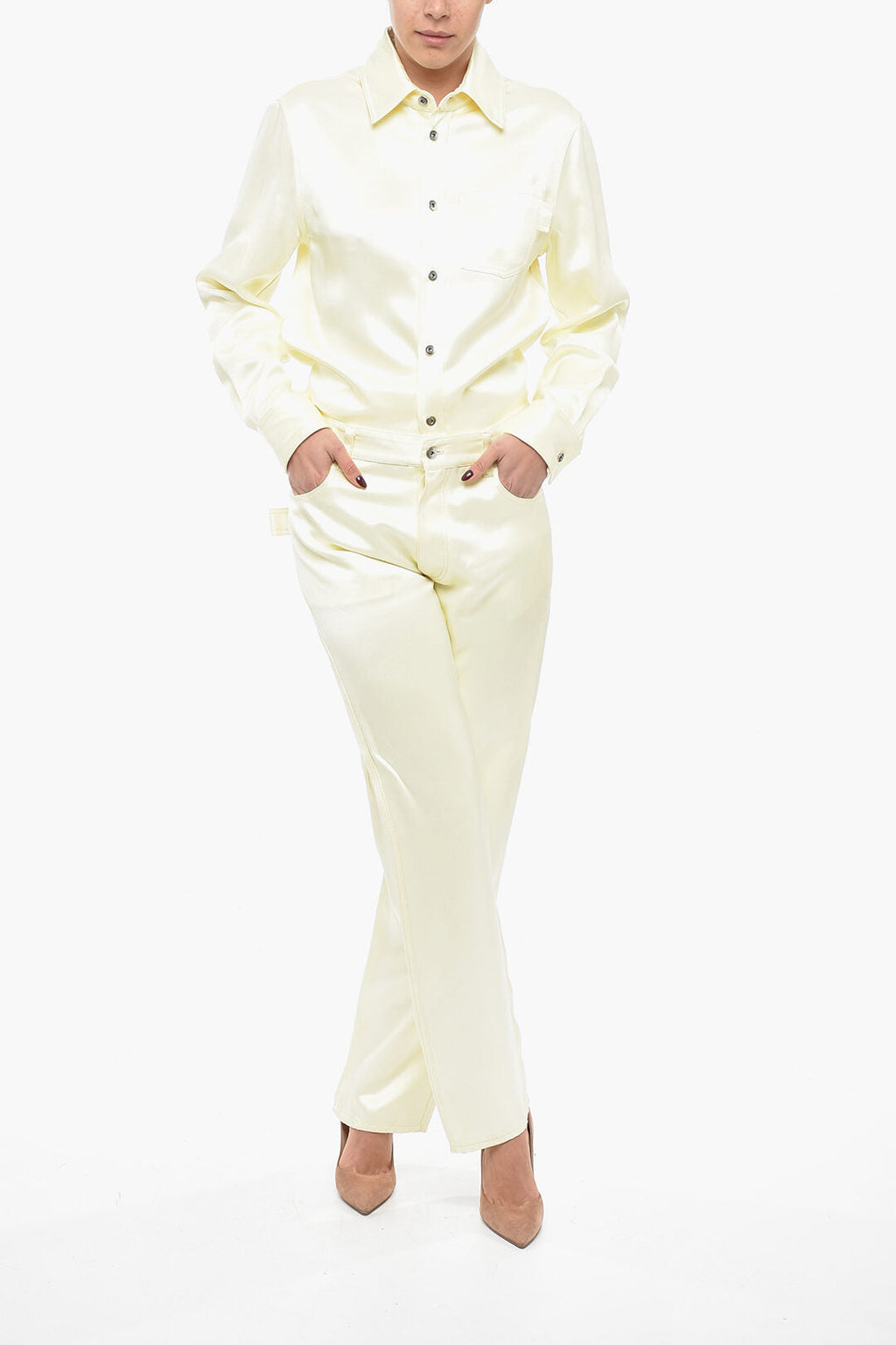 Bottega Veneta Viscose and Silk Blend Pants with Loose Fit