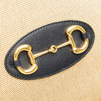 Gucci Horsebit Canvas Leather Tote Bag