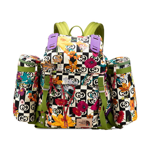 Gucci × The North Face Floral Motif Nylon Leather Backpack Limited
