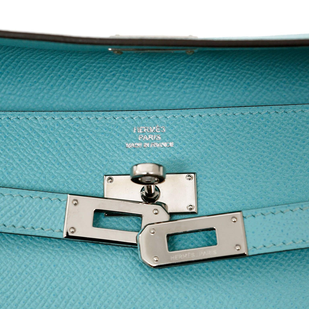 Hermes Robin's Egg Blue Epsom Kelly Wallet with Palladium Hardware