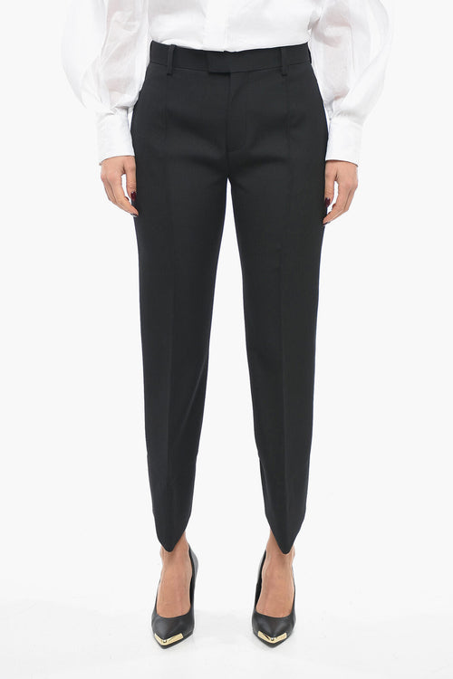 Bottega Veneta Wool Front-pleated Pants with Curved Design