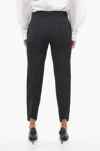 Bottega Veneta Wool Front-pleated Pants with Curved Design