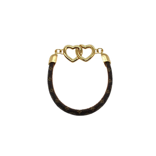 Louis Vuitton DOUBLE LOVE LEATHER GOLD BRACELET