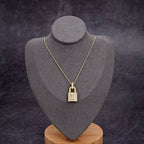 Louis Vuitton LOCK GOLD DIAMOND PENDANT NECKLACE