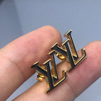 Louis Vuitton LOGO PINK AND BLACK GOLD STUD EARRINGS