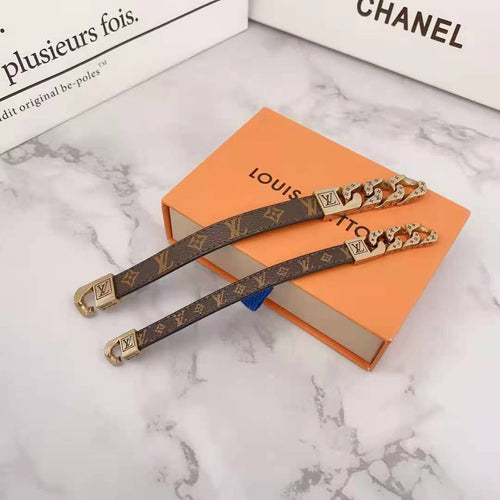 Louis Vuitton BROWN AND BLACK LEATHER BRACELET
