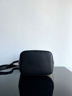 Celine SMALL BUCKET CUIR TRIOMPHE 24CM IN STRIPED TEXTILE AND BLACK CALFSKIN