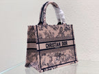 DIOR Small Book Tote 26.5cm Jardin Botanique Pink
