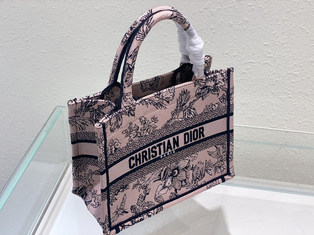 DIOR Small Book Tote 26.5cm Jardin Botanique Pink