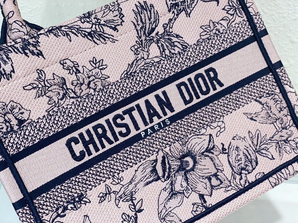 DIOR Small Book Tote 26.5cm Jardin Botanique Pink