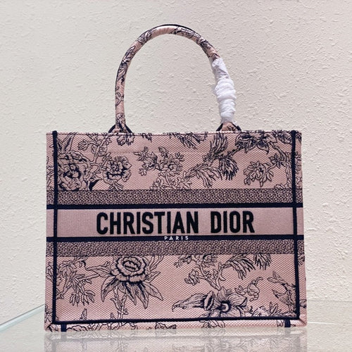 DIOR Medium Book Tote 36cm Jardin Botanique Pink