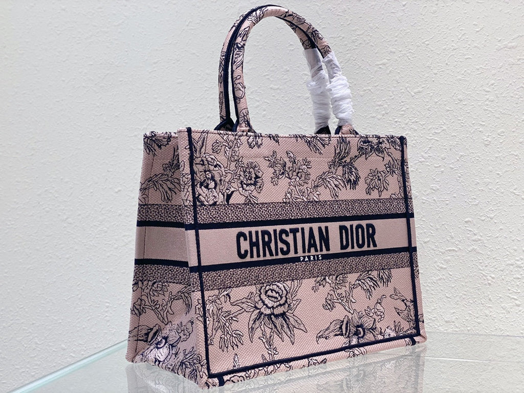 DIOR Medium Book Tote 36cm Jardin Botanique Pink