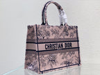 DIOR Medium Book Tote 36cm Jardin Botanique Pink
