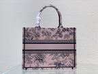 DIOR Medium Book Tote 36cm Jardin Botanique Pink