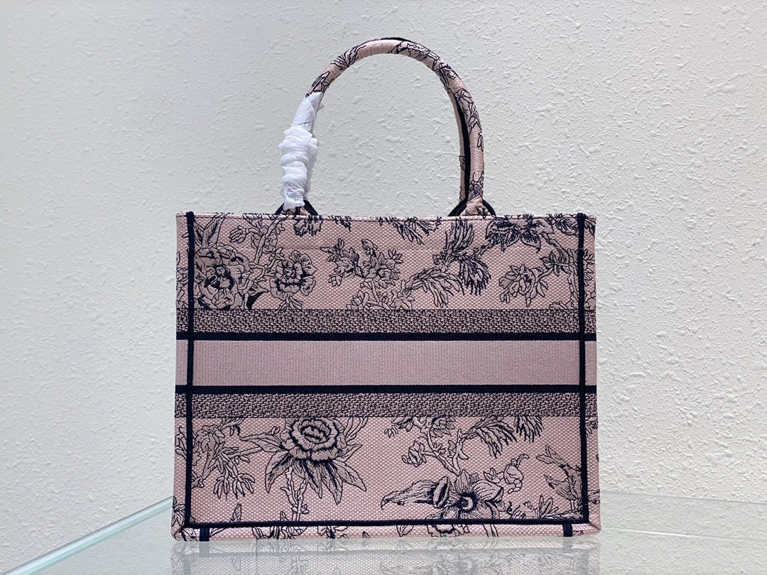 DIOR Medium Book Tote 36cm Jardin Botanique Pink