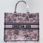 DIOR Large Book Tote 42cm Jardin Botanique Pink