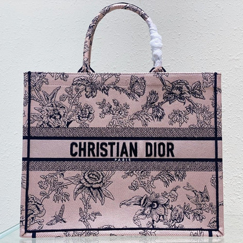 DIOR Large Book Tote 42cm Jardin Botanique Pink