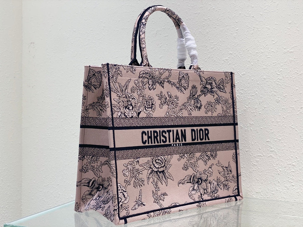 DIOR Large Book Tote 42cm Jardin Botanique Pink