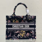 DIOR Small Book Tote 26.5cm Jardin Botanique Black