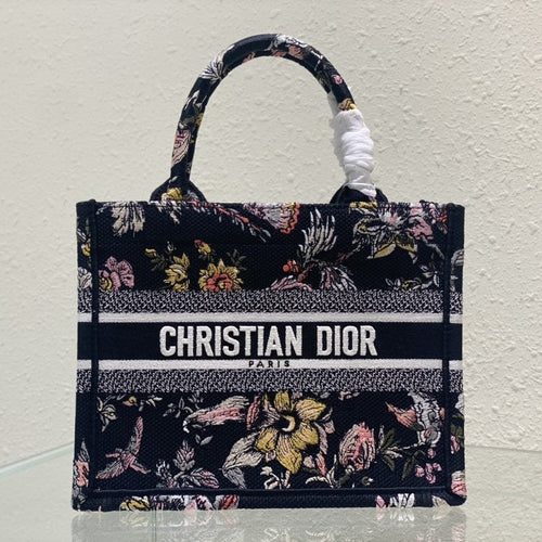 DIOR Small Book Tote 26.5cm Jardin Botanique Black