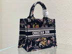 DIOR Small Book Tote 26.5cm Jardin Botanique Black
