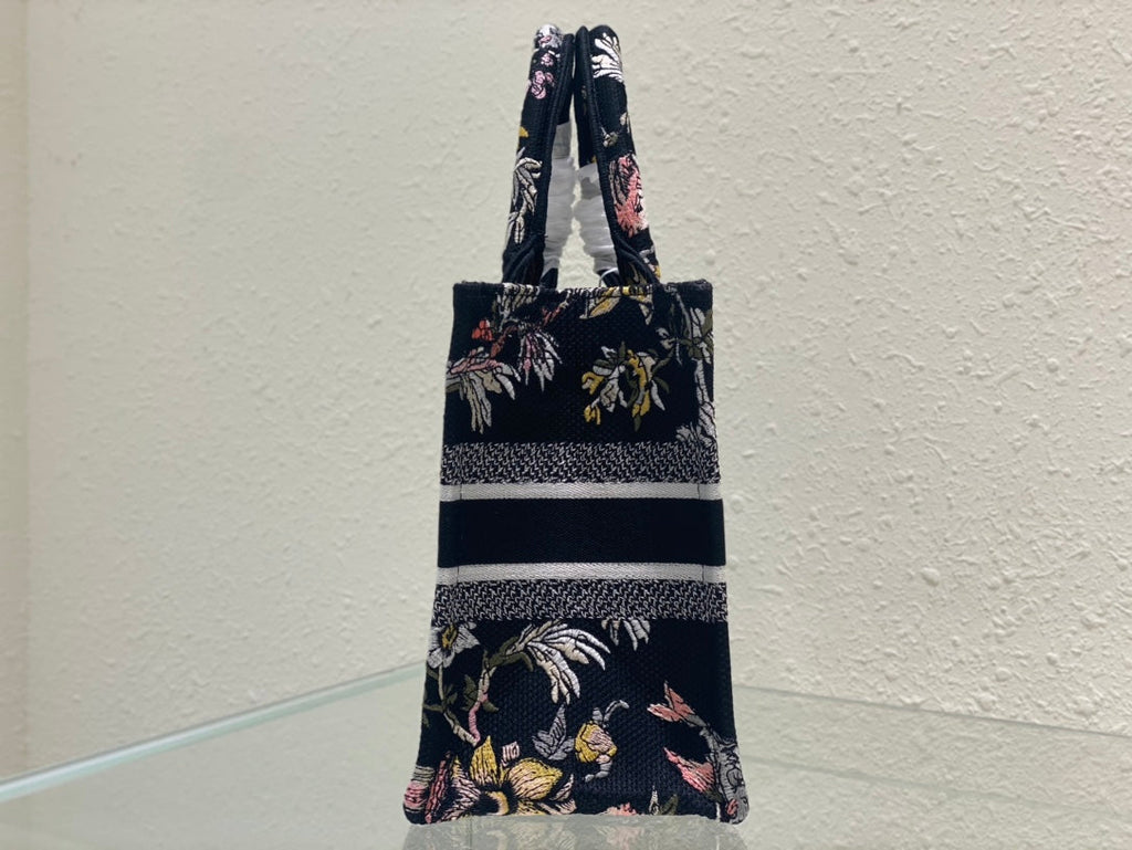 DIOR Small Book Tote 26.5cm Jardin Botanique Black