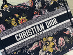 DIOR Small Book Tote 26.5cm Jardin Botanique Black