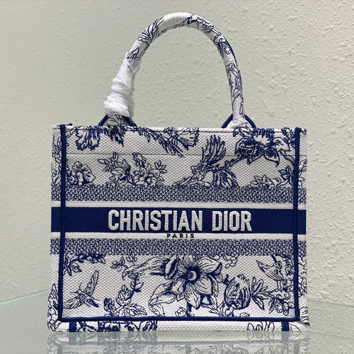 DIOR Small Book Tote 26.5cm Jardin Botanique Blue