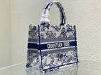 DIOR Small Book Tote 26.5cm Jardin Botanique Blue