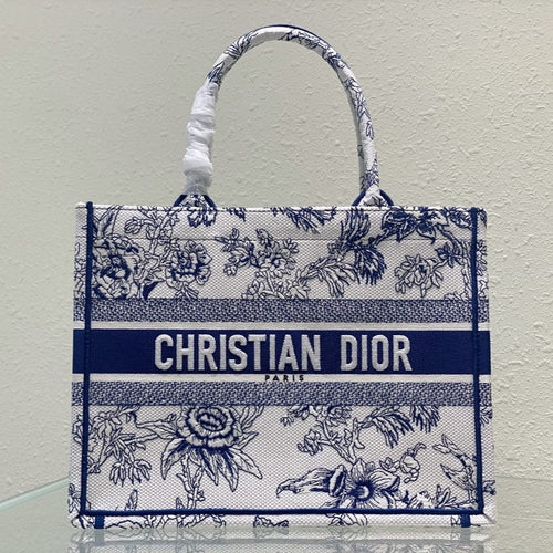 DIOR Medium Book Tote 36cm Jardin Botanique Blue