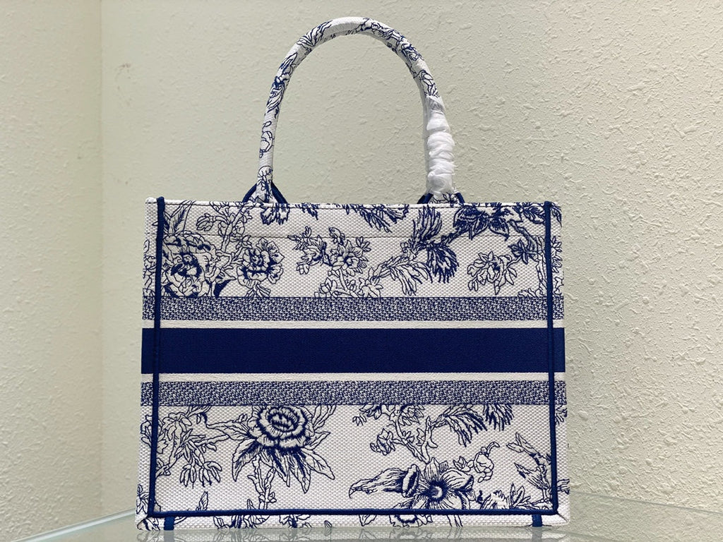 DIOR Medium Book Tote 36cm Jardin Botanique Blue
