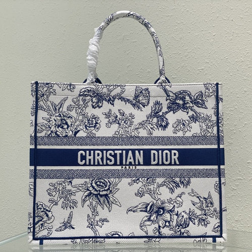 DIOR Large Book Tote 42cm Jardin Botanique Blue