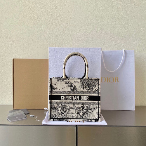 DIOR Small Book Tote 26.5cm Hercules White
