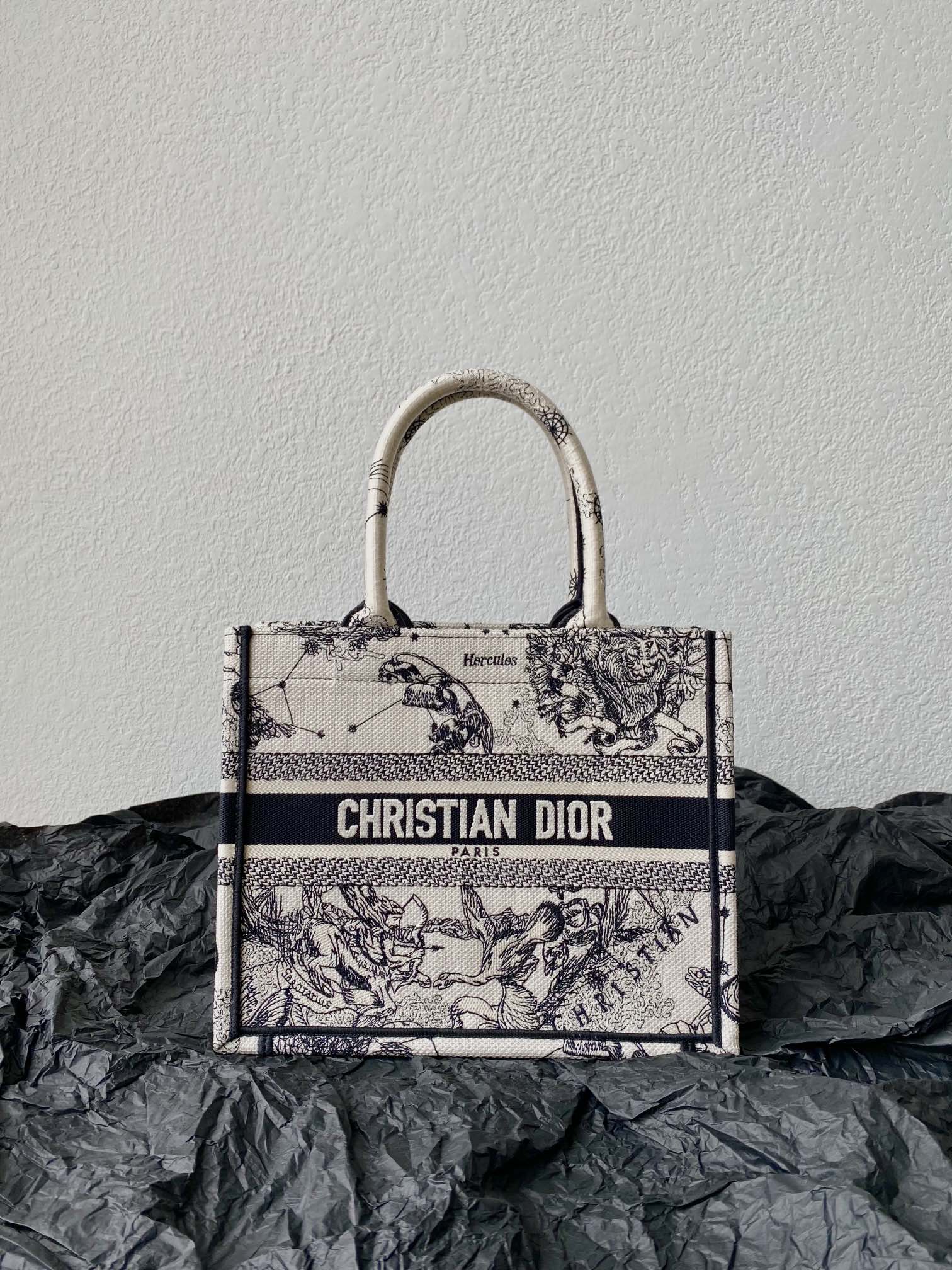 DIOR Small Book Tote 26.5cm Hercules White
